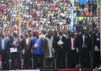 A Cross-section of leaders of the Coalition at the inaugural ceremonyExecutive Mansion Photo