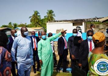 President Weah Tours Burned Government Hospital
In Grand Bassa County 

Executive Mansion Photo