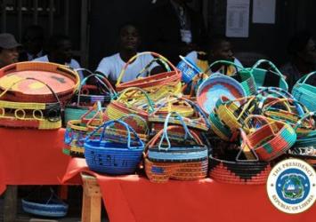 Baskets and trays produced by Inmates at the Monrovia Central PrisonExecutive Mansion