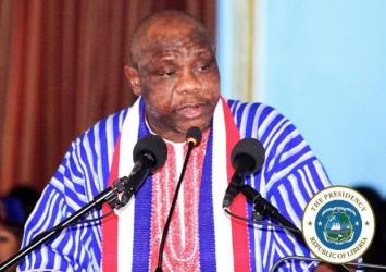 Finance Minister Samuel D Tweah giving the 171st Independence Day OrationEXECUTIVE MANSION