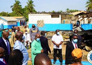 Grand Bassa County Superintendent Briefing President Weah During The Tour 

Executive Mansion Photo