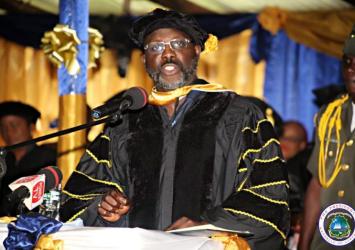 President George Weah at CU GraduationEXECUTIVE MANSION