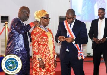 President Weah Confers Honor on Ms. Gbour Wilson, Basketball IconEXECUTIVE MANSION