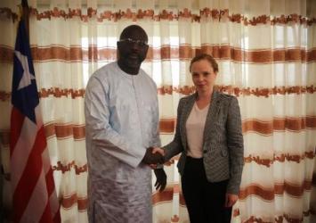 President Weah and Irish Ambassador.EXECUTIVE MANSION