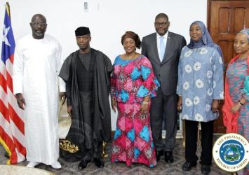 President Weah and VP Howard-Taylor pose with Guests and Organizers of the Sheroes ConferenceEXECUTIVE MANSION