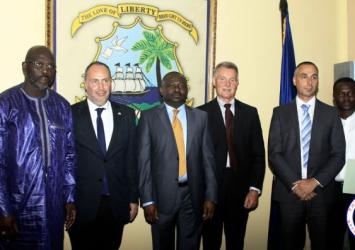President Weah and the Hungarian Delegation.EXECUTIVE MANSION