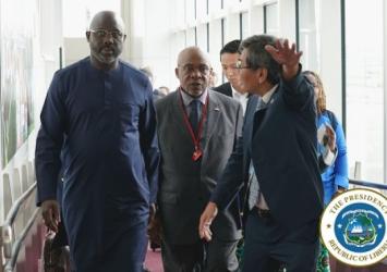 President Weah arrives in Tokyo ahead of TICAD 7 in YokohamaExecutive Mansion Photo