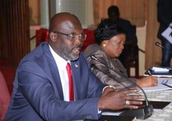 President Weah joined by VP Jewel Howard-Taylor presides over first historic Cabinet MeetingExecutive Mansion Photo