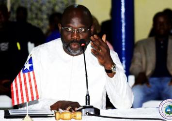 President Weah officially opening his Administration First Cabinet Retreat.EXECUTIVE MANSION