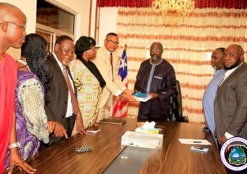 President Weah receives Report from Committee at his Foreign Ministry OfficeExecutive Mansion