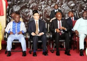 President Weah seated with Legislators and the Chinese AmbassadorEXECUTIVE MANSION
