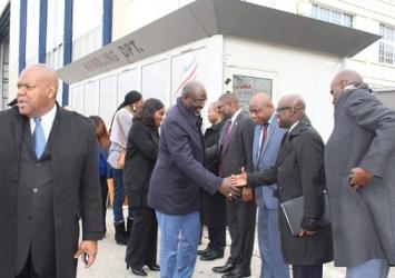 President Weah welcomed by members of the official Liberian delegation in Paris FranceExecutive Mansion Photo