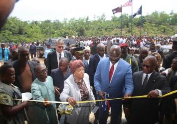 President Weah, former President Sirleaf lead ribbon-cutting ceremony of the 11th Judiciary Circuit Court in Tubman Bomi CountyExecutive Mansion Photo