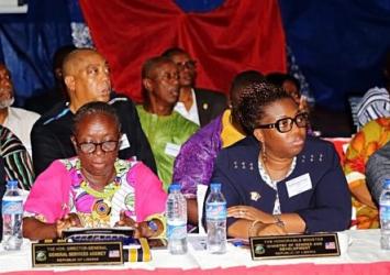 Some Members of the Cabinet listening to a Presentation by their colleague.EXECUTIVE MANSION