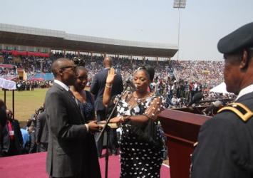 Vice President Taylor takes the oath of officeExecutive Mansion Photo